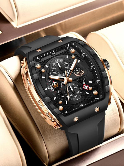 Men'S Sporty Waterproof Quartz Watch, Fashionable Luminous Watch with Calendar Display for Party, Daily Clothing Decor, Trendy All-Match & Exquisite Watch for Gift with Box