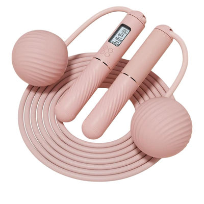 2 in 1 Cordless Jump Rope with Counter for Fitness - Adjustable Smart Skipping Rope for Men Women Kids Outdoor Speed Boxing Crossfit Workout Exercise Cardio Large Ball-Weighted Jump Rope